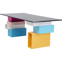 Schreibtisch Pixel mit Glasplatte 200x90cm