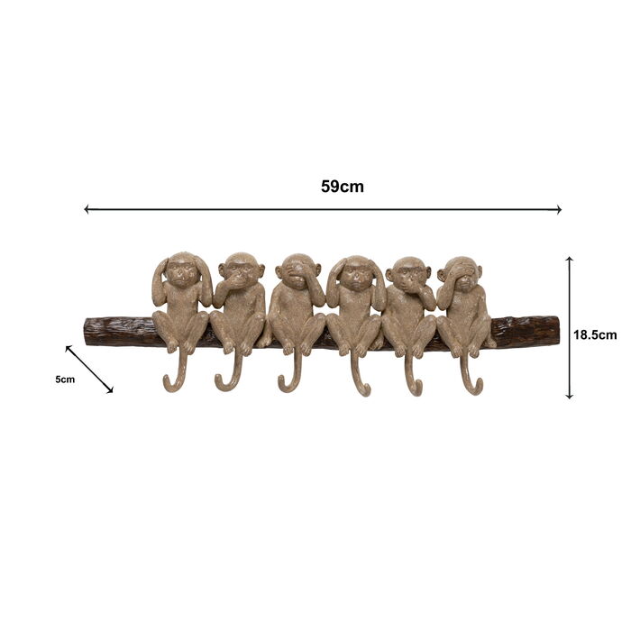 Wandgarderobe Six Monkeys 59cm