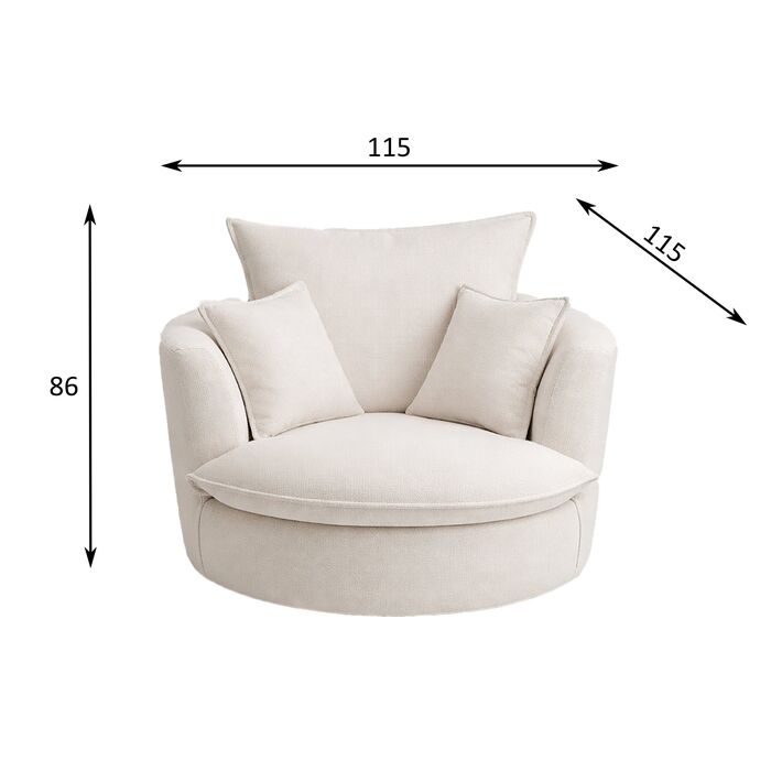 Sillón giratorio Joy Crema