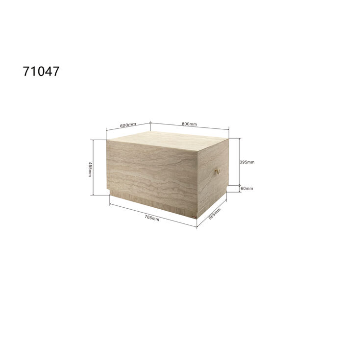 Couchtisch Travertino Trunk 80x60cm
