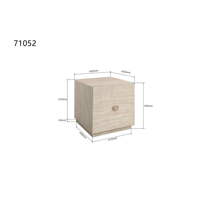 Beistelltisch Travertino Drawer 45x45cm