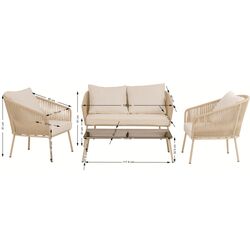Sofa Set Elba Cream Quattro (4/part)