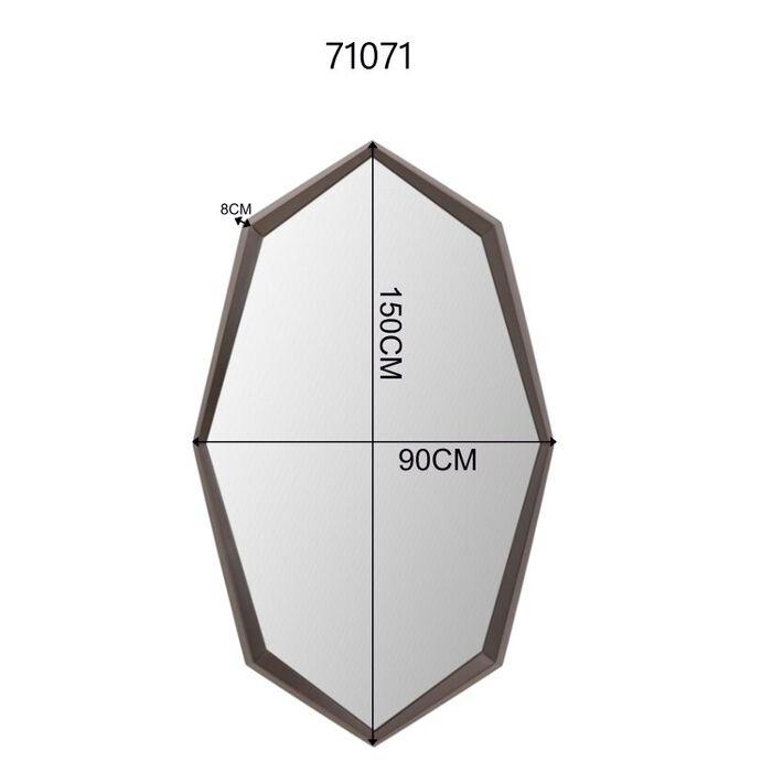 Wandspiegel Octagon Coffee 90x150cm