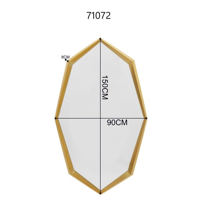 Wandspiegel Octagon Gold 90x150cm