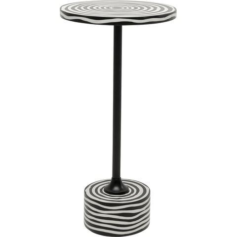 Mesa auxiliar Domero Swirl negro Ø25cm