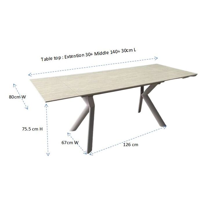 Ausziehtisch Xenia Travertin 140(+30+30)x80cm