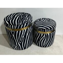 71163 - Truhenhocker Wild Zebra (2/Set)