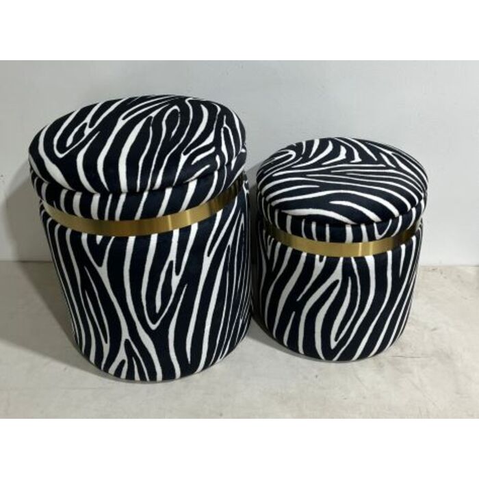 Truhenhocker Wild Zebra (2/Set)