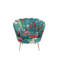 71168 - Sessel Water Lily Gold Flower Fever Blau