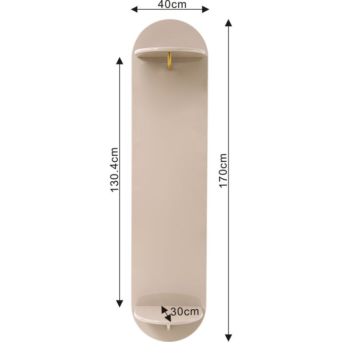 Wandgarderobe Groove Taupe 40x170cm