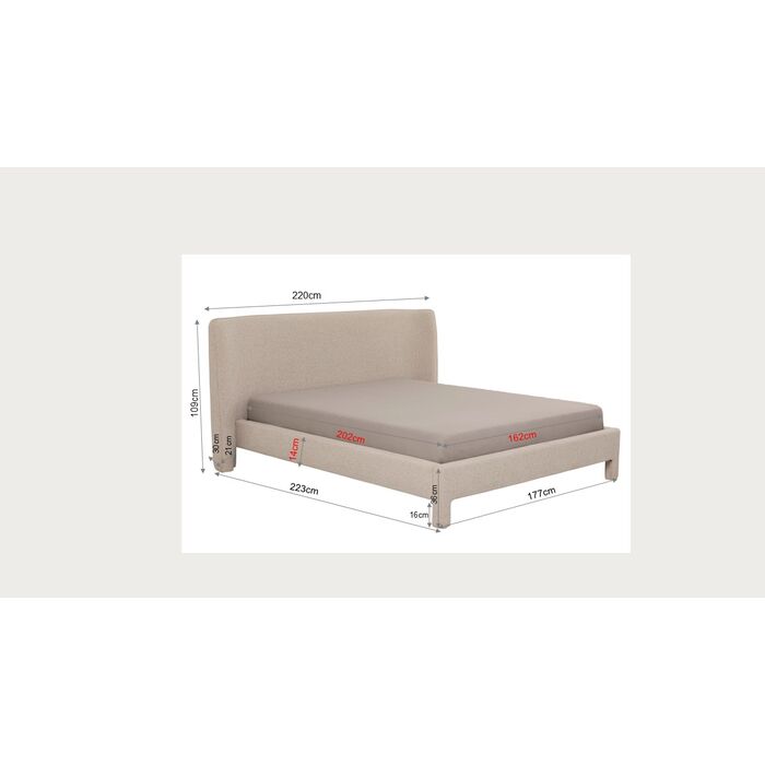 Bett Paul Beige 160x200cm