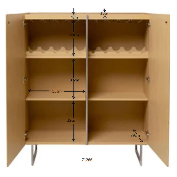 Bar Cabinet Giulio 115x142cm