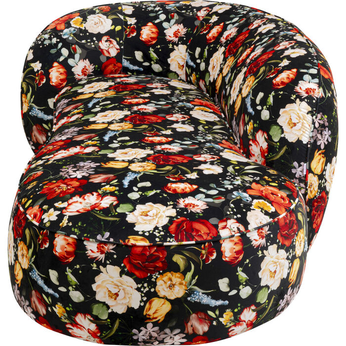 Recamiere Wonder Flowers Schwarz 200cm