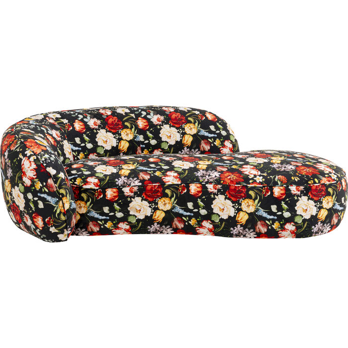 Recamiere Wonder Flowers Schwarz 250cm