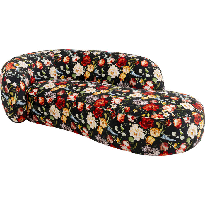 Recamiere Wonder Flowers Schwarz 250cm