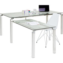 Bureau d'angle Lorenco chrome 210x180cm