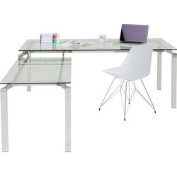 Bureau d'angle Lorenco chrome 210x180cm