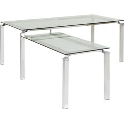 Bureau d'angle Lorenco chrome 210x180cm