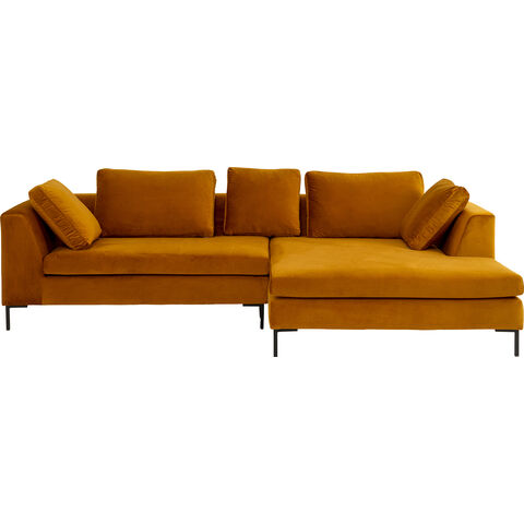 Canapé angle Gianni Velvet or 290cm droit