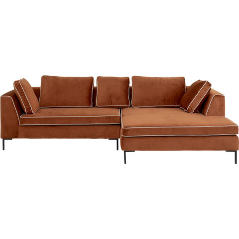 Canapé angle Gianni Pipe marron 290cm droite