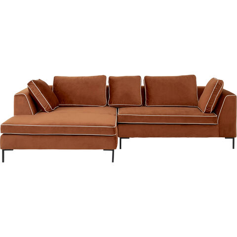 Canapé angle Gianni Pipe marron 290cm gauche
