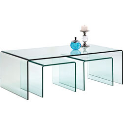 Table basse Clear Club (set de 3)