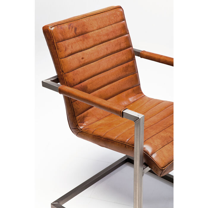 Cantilever Armchair Riffle Buffalo, Buffalo Leather Chair