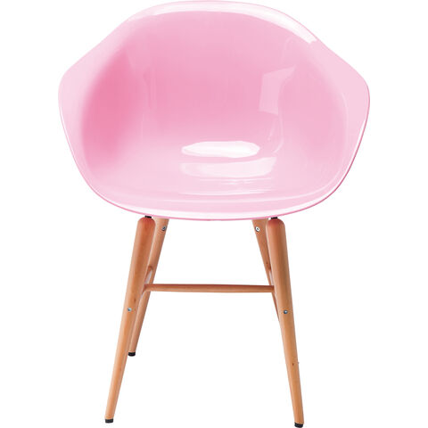 Silla reposabrazos Forum madera rosa claro