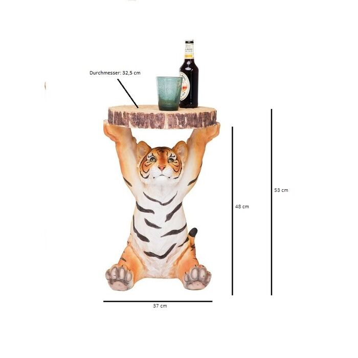 Tavolino d'appoggio Animal Tiger Ø35cm
