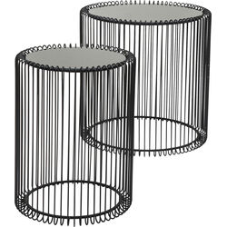 Tables d'appoint Wire noir (set/2) Ø44cm