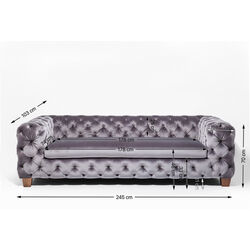 Sofa Desire 3-Seater Silver Grey