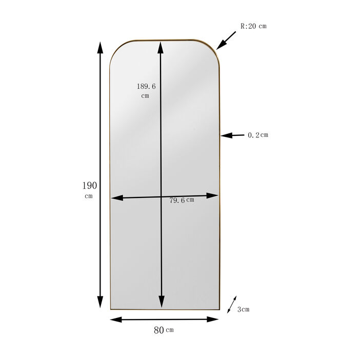 Wandspiegel Opera 80x190cm