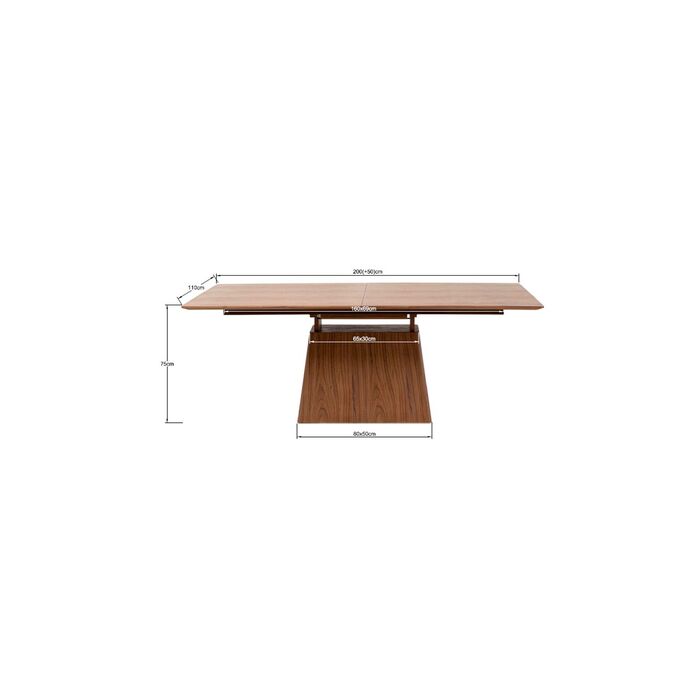 Mesa ext. Benvenuto nogal 200(50)x110cm