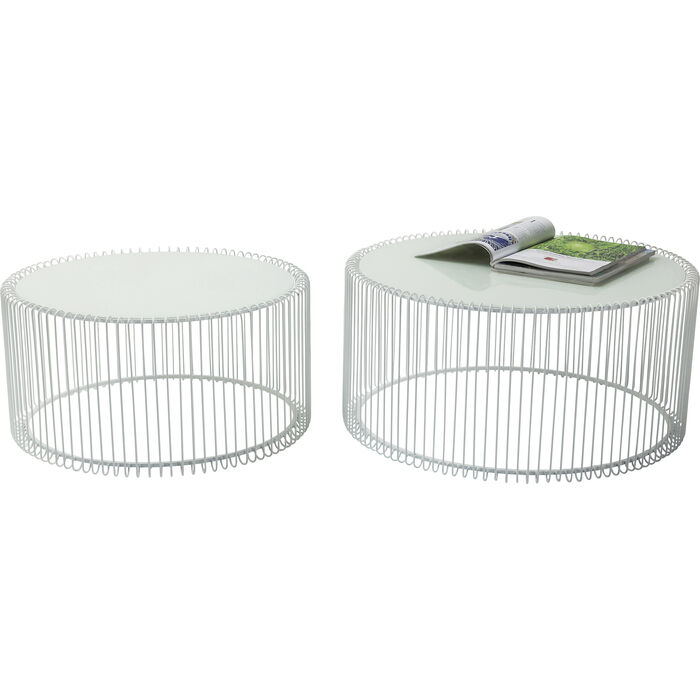 Couchtisch wire white (2/set) kare design