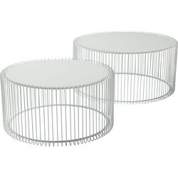 Tavolino da caffè Wire bianco (2/set)