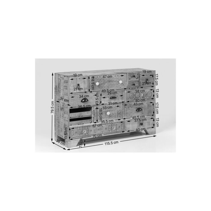 Kommode Soleil 14 Schübe