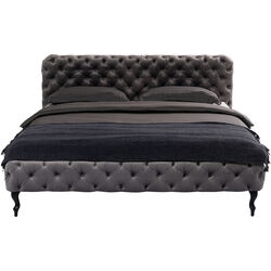 Cama Desire Velvet gris plata 160x200 cm