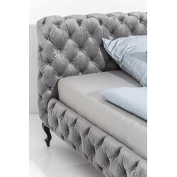 Letto Desire 180x200cm velluto grigio argento