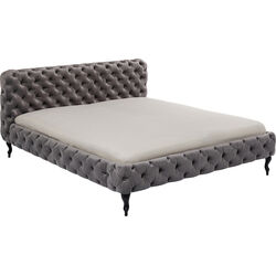 Letto Desire 180x200cm velluto grigio argento