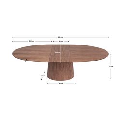 Extension Table Benvenuto Walnut 200(50)x110cm