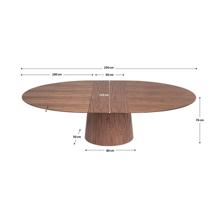 Extension Table Benvenuto Walnut 200(50)x110cm