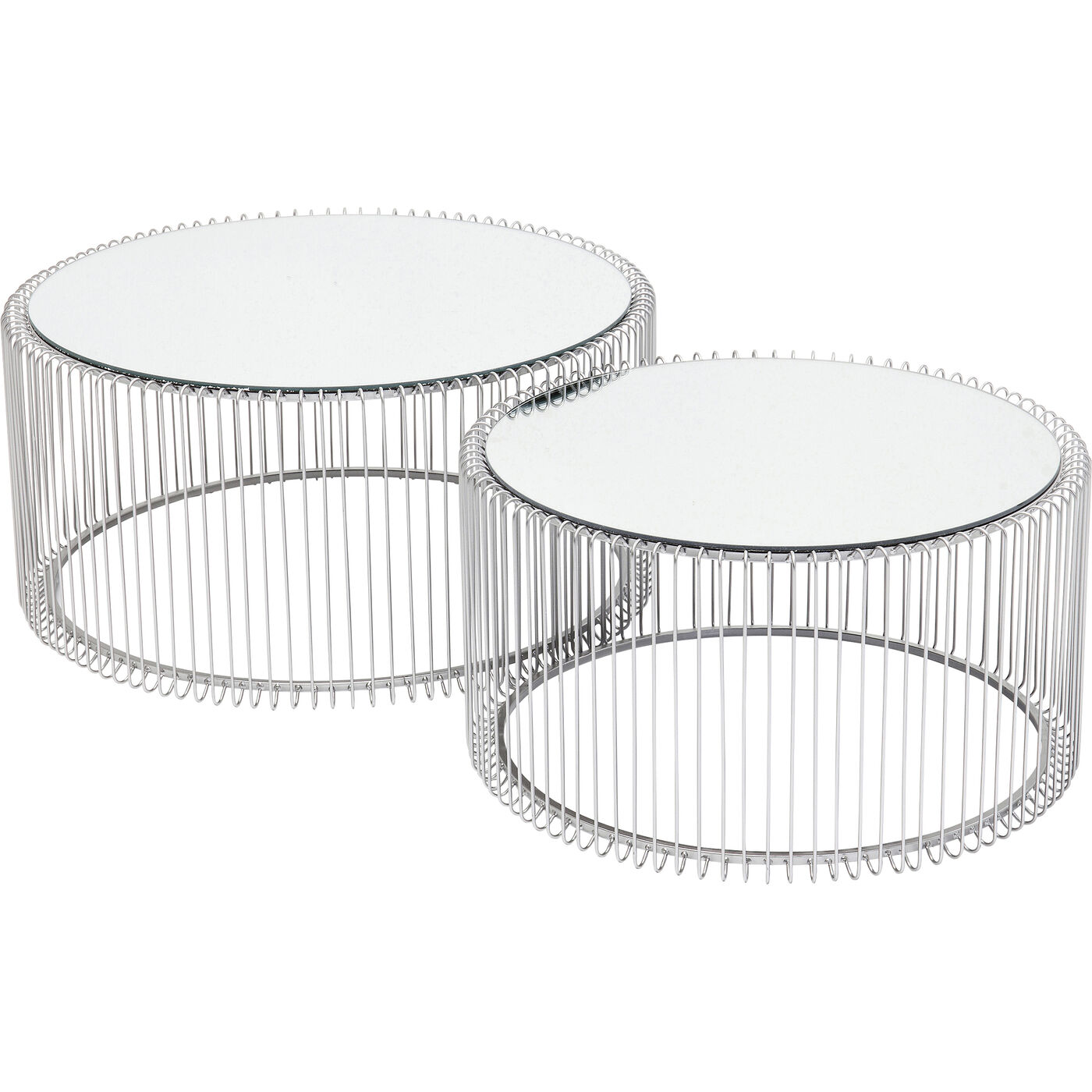 [80898] Mesa centro Wire plata (2/Set)