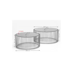 Couchtisch Wire Silber (2/Set)