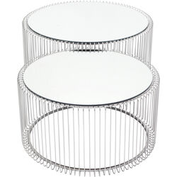 Mesa centro Wire plata (2/Set)