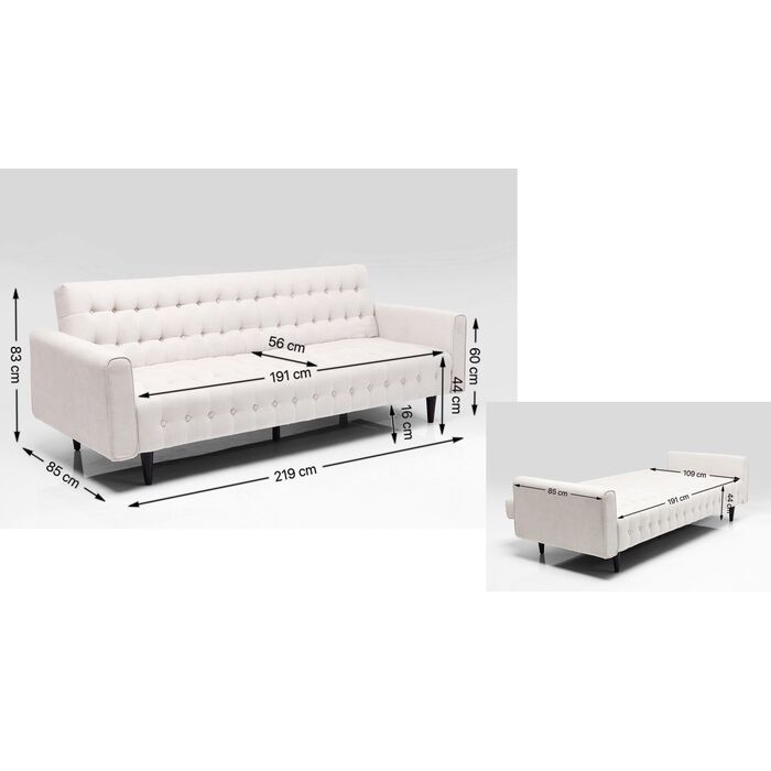 Schlafsofa Milchbar Beige 219cm
