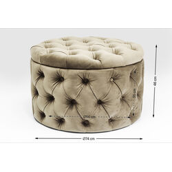 Seating Chest Desire Round Velvet Silver