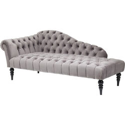 Chaise longue Desire velluto grigio argento