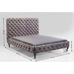 Cama alta Desire gris plata 160x200 cm