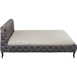 Letto Desire 200x200cm velluto grigio argento