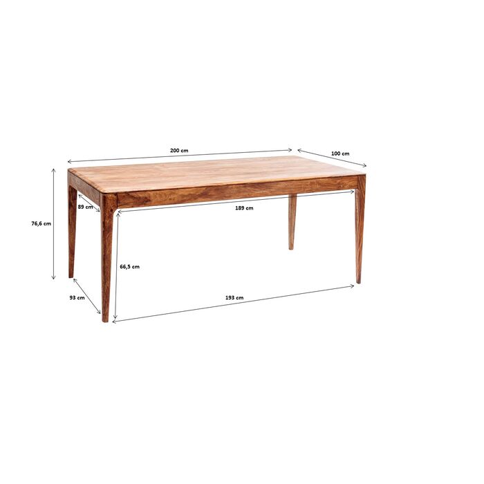 Table Brooklyn nature 200x100cm